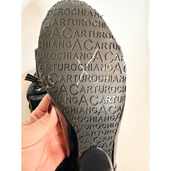 Arturo Chiang black patent leather moccasin flats - Picture 5 of 8